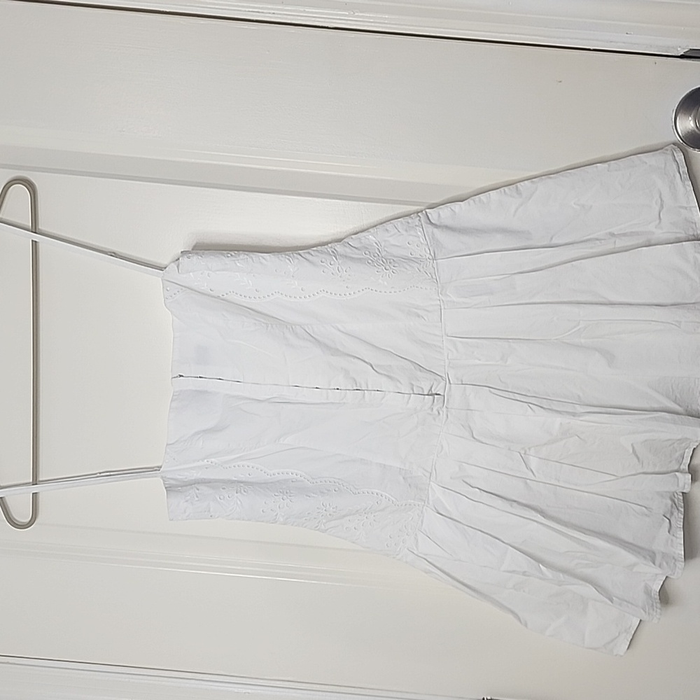 Zara Embroidered Mini White Dress Sz Small